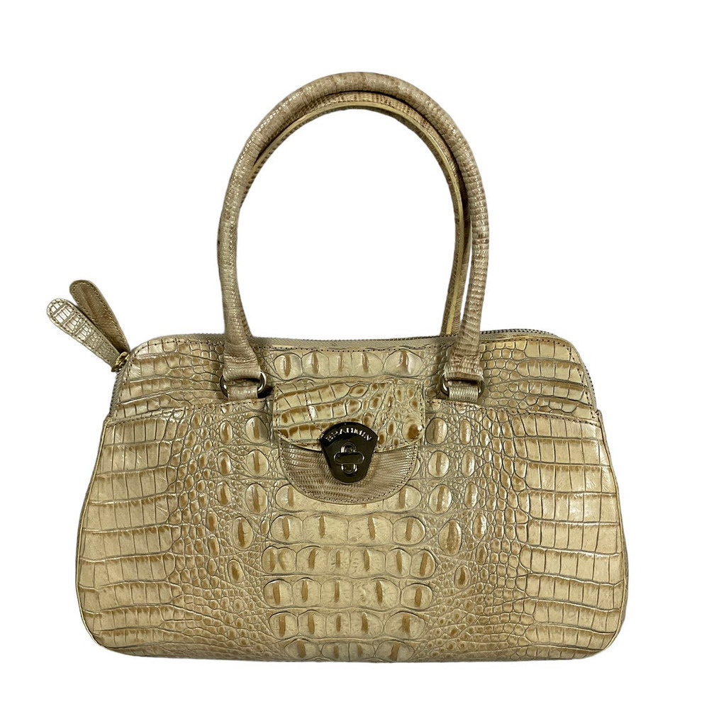 BRAHMIN VINTAGE NAOMI SATCHEL CROSSBODY BAG IN SAND MELBOURNE LEATHER - Picture 13 of 15